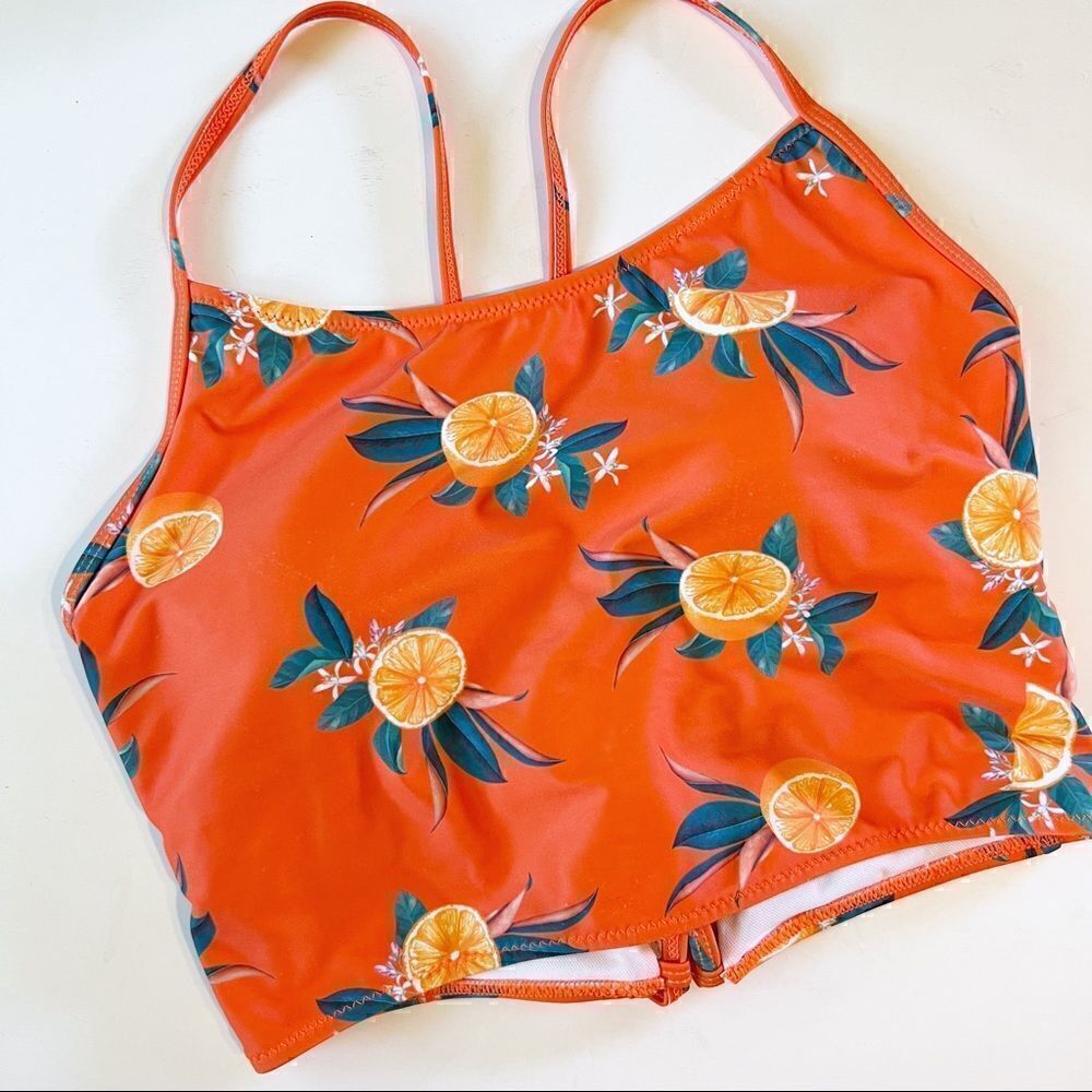 Zaful swim crop top oranges fruit